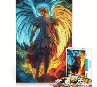 Puzzle da 1000 pezzi per adulti con l'immagine di un guerriero angelo, gioco pratico, migliora la memoria, ideale come regalo per tutta la famiglia 38x26cm