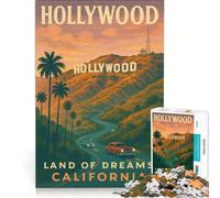Puzzle da 1000 pezzi per adulti con l'insegna di Hollywood, gioco impossibile, interazione genitore-figlio, lista dei desideri con Babbo Natale 50x75cm