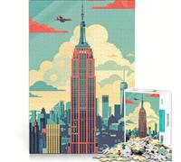 Puzzle da 1000 pezzi per adulti con lo skyline dell'Empire State Building, gioco per famiglie, difficile e stimolante, compleanni e occasioni speciali 50x75cm