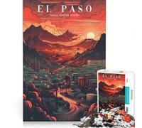 Puzzle da 1000 pezzi per adulti con lo skyline di El Paso, gioco impossibile, decorazione per la casa, ideale come regalo per tutta la famiglia 38x26cm