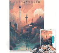 Puzzle da 1000 pezzi per adulti con lo skyline di San Antonio gioco educativo difficile ideale come regalo di compleanno o per occasioni speciali 38x52cm