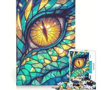 Puzzle da 1000 pezzi per adulti con l'occhio del drago di smeraldo, giocattolo educativo, difficile e stimolante, ideale come elemento della lista dei desideri con Babbo Natale 38x26cm
