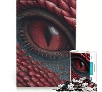 Puzzle da 1000 pezzi per adulti con l'occhio del drago rosso gioco impossibile analisi e logica per rafforzare l'amore tra le coppie 38x52cm