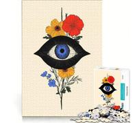 Puzzle da 1000 pezzi per adulti con l'Occhio della Provvidenza e fiori, gioco pratico, migliora la memoria, ideale come regalo per tutta la famiglia 38x52cm