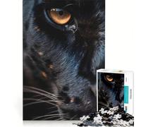 Puzzle da 1000 pezzi per adulti con l'occhio maestoso di una pantera nera gioco divertente analisi e logica ideale come decorazione da scrivania 38x52cm