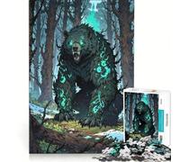 Puzzle da 1000 pezzi per adulti con l'orso della foresta maledetta, gioco rilassante, decorazione per la casa, ideale come regalo per tutta la famiglia 38x52cm