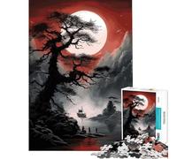 Puzzle da 1000 pezzi per adulti con luna e paesaggio giapponese gioco impossibile sfida educativa giocattolo divertente regalo per migliorare la memoria (dimensioni 50x75cm)