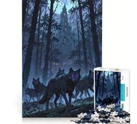 Puzzle da 1000 pezzi per adulti con lupi e castello antistress di difficoltà elevata ideale come elemento della lista dei desideri con Babbo Natale 50x75cm