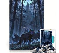 Puzzle da 1000 pezzi per adulti con lupi e castello gioco educativo rilassante e stimolante per la mente ottimo regalo per gli appassionati di videogiochi 38x26cm