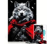 Puzzle da 1000 pezzi per adulti con lupo bianco e mantello rosso,gioco di memoria divertente con componenti robusti e ben definiti, alleviare lo stress (50x75cm)
