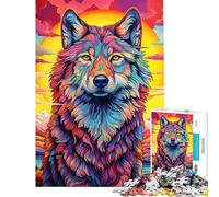 Puzzle da 1000 pezzi per adulti con lupo delle Highlands dai colori vivaci Gioco rilassante per adulti perfetto come decorazione regalo di compleanno (dimensioni 50x75cm)