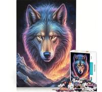 Puzzle da 1000 pezzi per adulti con lupo lupo mannaro e paesaggio gioco divertente stimolante da completare per rafforzare l'amore tra le coppie 38x52cm