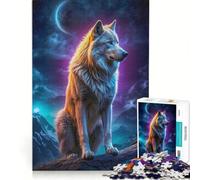 Puzzle da 1000 pezzi per adulti con lupo lupo mannaro e paesaggio gioco divertente stimolante da completare per rafforzare l'amore tra le coppie 38x26cm