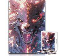 Puzzle da 1000 pezzi per adulti con lupo mannaro buono e cattivo, gioco creativo di risoluzione dei problemi, idea regalo memorabile e sentita, dimensioni 50x75cm