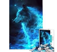 Puzzle da 1000 pezzi per adulti con lupo nello spazio e galassia gioco rilassante giocattolo avvincente per coltivare la pazienza regalo di compleanno decorazione da parete (dimensioni 50x75cm)