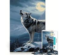 Puzzle da 1000 pezzi per adulti con lupo ululante,gioco di logica e allenamento mentale,incastro perfetto,attività per rafforzare i legami affettivi (38x26cm)
