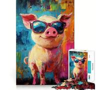 Puzzle da 1000 pezzi per adulti con maialino chic in diverse tonalità,taglio preciso,gioco rompicapo cognitivo,gioco rilassante,regalo di Natale (38x52cm)
