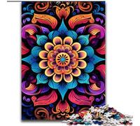 Puzzle da 1000 pezzi per adulti con mandala in fiore,realizzati in legno,un regalo perfetto per il divertimento in famiglia,50x75cm,per decorare la casa,allenare la mente e come regalo per le feste
