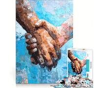 Puzzle da 1000 pezzi per adulti con mani impressioniste che reggono un dipinto, gioco pratico, migliora la memoria, compleanno e Natale 38x26cm