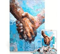 Puzzle da 1000 pezzi per adulti con mani impressioniste che reggono un dipinto, gioco rompicapo, decorazione da parete, lista dei desideri con Babbo Natale 38x52cm