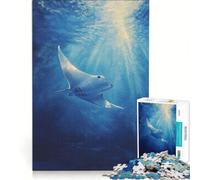 Puzzle da 1000 pezzi per adulti con manta e soggetto subacqueo, gioco impossibile, ideale per passare il tempo durante le vacanze, regalo di compleanno o di viaggio, 38x52cm