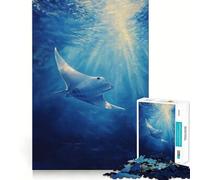 Puzzle da 1000 pezzi per adulti con manta e soggetto subacqueo,ritaglio preciso,decorazione,gioco divertente,per il tempo libero,regalo di compleanno,hobby (38x52cm)