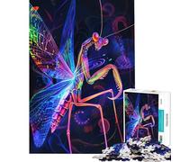 Puzzle da 1000 pezzi per adulti con mantide religiosa al neon gioco intellettuale rompicapo analisi e logica ottimo regalo e giocattolo (dimensioni 75x50cm)