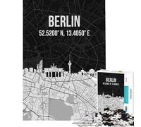 Puzzle da 1000 pezzi per adulti con mappa dello skyline di Berlino gioco per famiglie sfida di intelligenza giocattolo avvincente regalo perfetto per il divertimento in famiglia (dimensioni 50x75cm)
