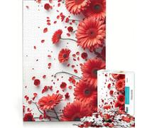 Puzzle da 1000 pezzi per adulti con margherite rosse gioco impossibile analisi e logica per rafforzare l'amore tra le coppie 38x26cm