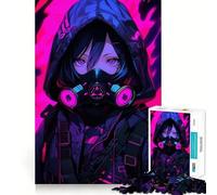 Puzzle da 1000 pezzi per adulti con maschera antigas e personaggio anime,gioco di memoria divertente con componenti robusti e ben definiti, alleviare lo stress (50x75cm)