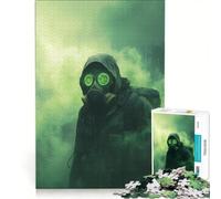 Puzzle da 1000 pezzi per adulti con maschera antigas nella nebbia verde Stalker, gioco divertente, stimolante da completare, per rafforzare l'amore tra le coppie 50x75cm