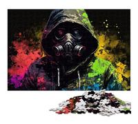 Puzzle da 1000 pezzi per adulti con maschera antigas, puzzle difficili per adulti, feste e decorazioni per la casa, 26X38CM/10,23x14,96 pollici.