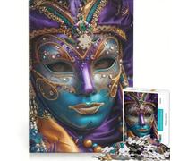 Puzzle da 1000 pezzi per adulti con maschera di Carnevale veneziana decorata in primo piano gioco educativo divertente e spiritoso regalo di compleanno regalo 50x75cm