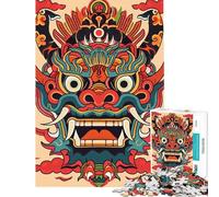Puzzle da 1000 pezzi per adulti con maschera Oni Yokai giapponese Puzzle rilassante per adulti analisi e logica difficile e stimolante (dimensioni 50x75cm)