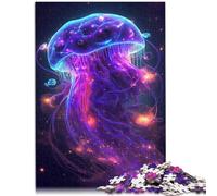 Puzzle da 1000 pezzi, per adulti, con meduse al neon, 50 x 75 cm, gioco impegnativo e gioco di famiglia per adolescenti dai 14 anni in su