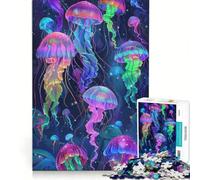 Puzzle da 1000 pezzi per adulti con meduse colorate degli abissi marini, gioco educativo, analisi e logica, regalo per donne 38x52cm
