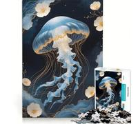 Puzzle da 1000 pezzi per adulti con meduse dorate in stile Kintsugi, giochi educativi, decorazioni per la casa, collezione d'artista, belle arti 38x26cm