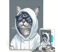 Puzzle da 1000 pezzi per adulti con meme di gatti e Thug Life, giocattolo fai da te, decorazione per la casa, compleanno e Natale 38x52cm