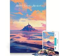 Puzzle da 1000 pezzi per adulti con Mont Saint Michel,taglio premium,gioco stimolante per la mente,divertimento e decorazione natalizia (38x52cm)