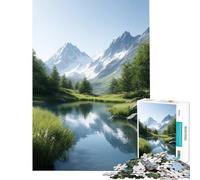 Puzzle da 1000 pezzi per adulti con montagna lago e serenità gioco rompicapo giocattolo avvincente per coltivare la pazienza regalo divertente per donne (dimensioni 38x26cm)