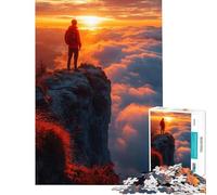 Puzzle da 1000 pezzi per adulti con montagna vetta e alba avventura ideale per compleanni e Natale divertimento in famiglia decorazione per la casa adatto a partire dai 14 anni (38x26cm)