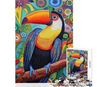 Puzzle da 1000 pezzi per adulti con mosaico dai colori vivaci raffigurante un tucano Gioco educativo divertente e spiritoso ideale come decorazione da parete o come regalo per gli appassionati di