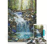 Puzzle da 1000 pezzi per adulti con mosaico di cascata nel bosco gioco educativo impegnativo da completare ideale per compleanni e Natale 38x52cm