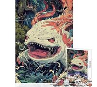 Puzzle da 1000 pezzi per adulti con mostri nella foresta profonda divertente gioco antistress decorazione per la casa giocattolo per rafforzare l'amore tra le coppie (38x52cm)