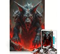 Puzzle da 1000 pezzi per adulti con mostro lupo a tre teste gioco pratico antistress ideale come regalo per tutta la famiglia 38x52cm