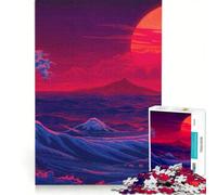 Puzzle da 1000 pezzi per adulti con motivo a onde giapponesi, gioco rilassante, assemblaggio di figure, lista dei desideri con Babbo Natale 50x75cm