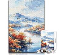 Puzzle da 1000 pezzi per adulti con motivo autunnale sul lago, gioco educativo di assemblaggio, ottimo regalo per i giochi (dimensioni 50x75cm)