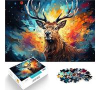 Puzzle da 1000 pezzi per adulti con motivo cervo, aiuta il cervello ad allenare i giocattoli avvincenti e sviluppare pazienza per adolescenti dai 14 anni in su, 26 x 38 cm