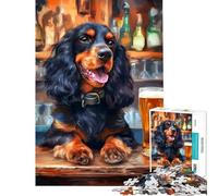 Puzzle da 1000 pezzi per adulti con motivo Cocker Spaniel birra sfida di intelligenza e creatività gioco interattivo decorazione da parete idee regalo (dimensioni 38x26cm)