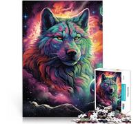 Puzzle da 1000 pezzi per adulti con motivo "Cosmic Wolf" Aiuta il cervello ad allenare i giocattoli che creano dipendenza per promuovere la pazienza, 50 x 70 cm